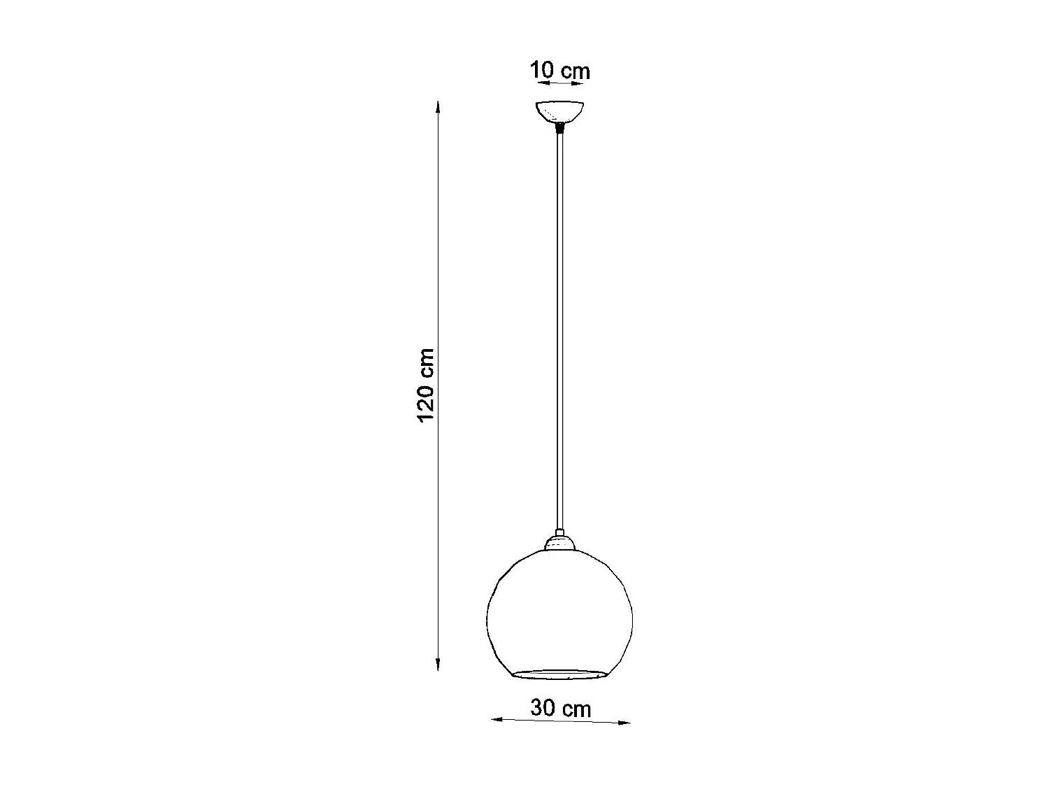 Lampes suspendues Esfera minimaliste en acier/verre - 1 sources lumineuses 3000K - L.30 x H.120 cm - rouge