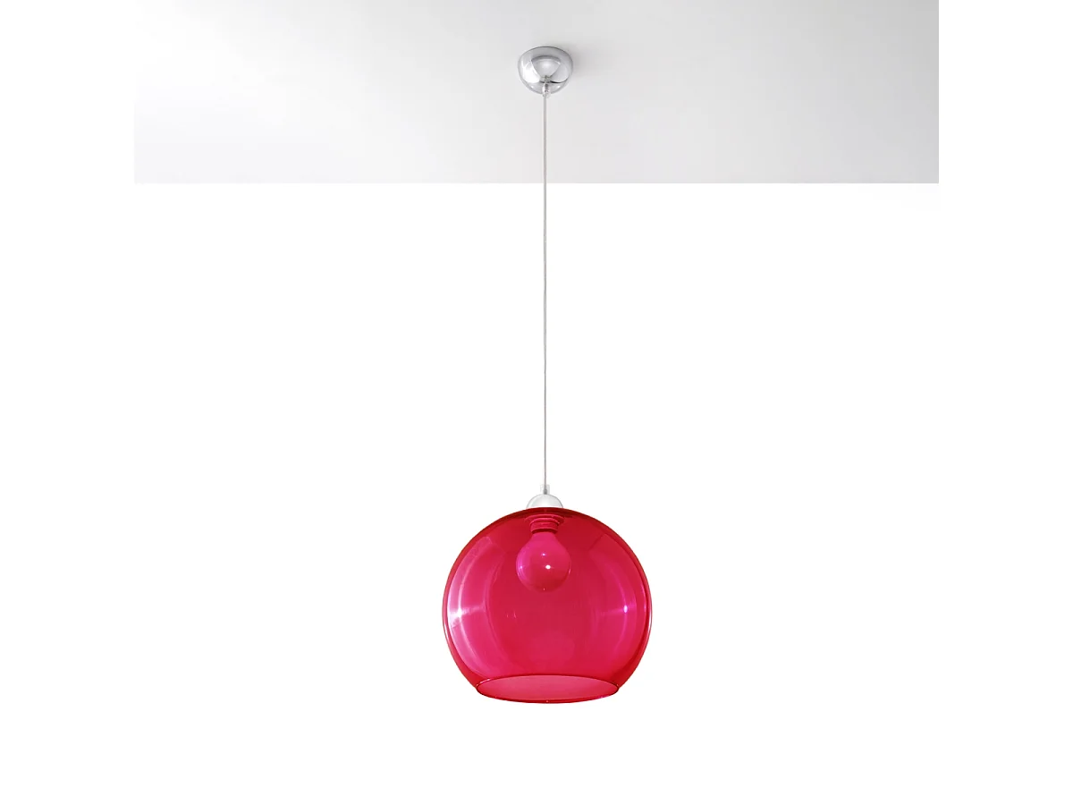 Hanglampen Esfera minimalistisch van  - 1 lichtbronnen 3000K - L.30 x H.120 cm - rood