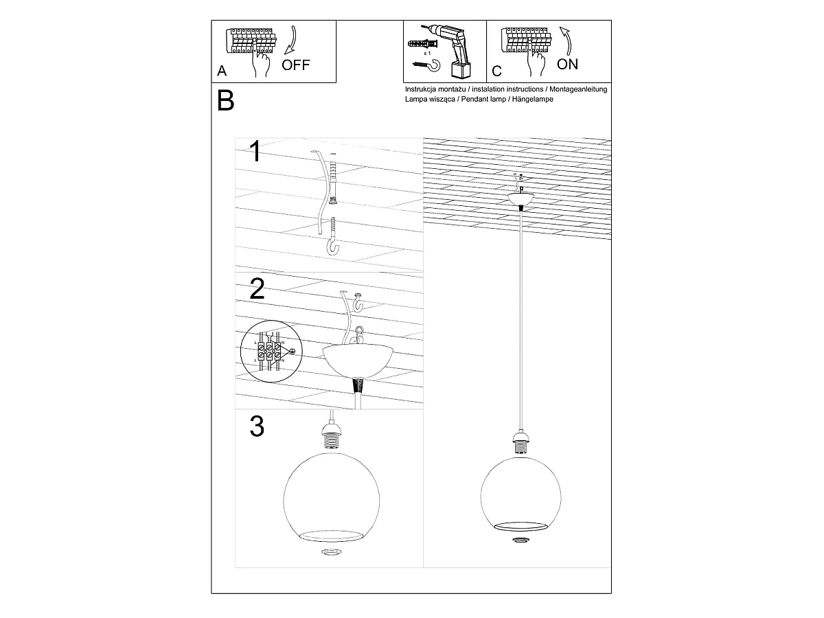 Hanglampen Esfera minimalistisch van  - 1 lichtbronnen 3000K - L.30 x H.120 cm - rood