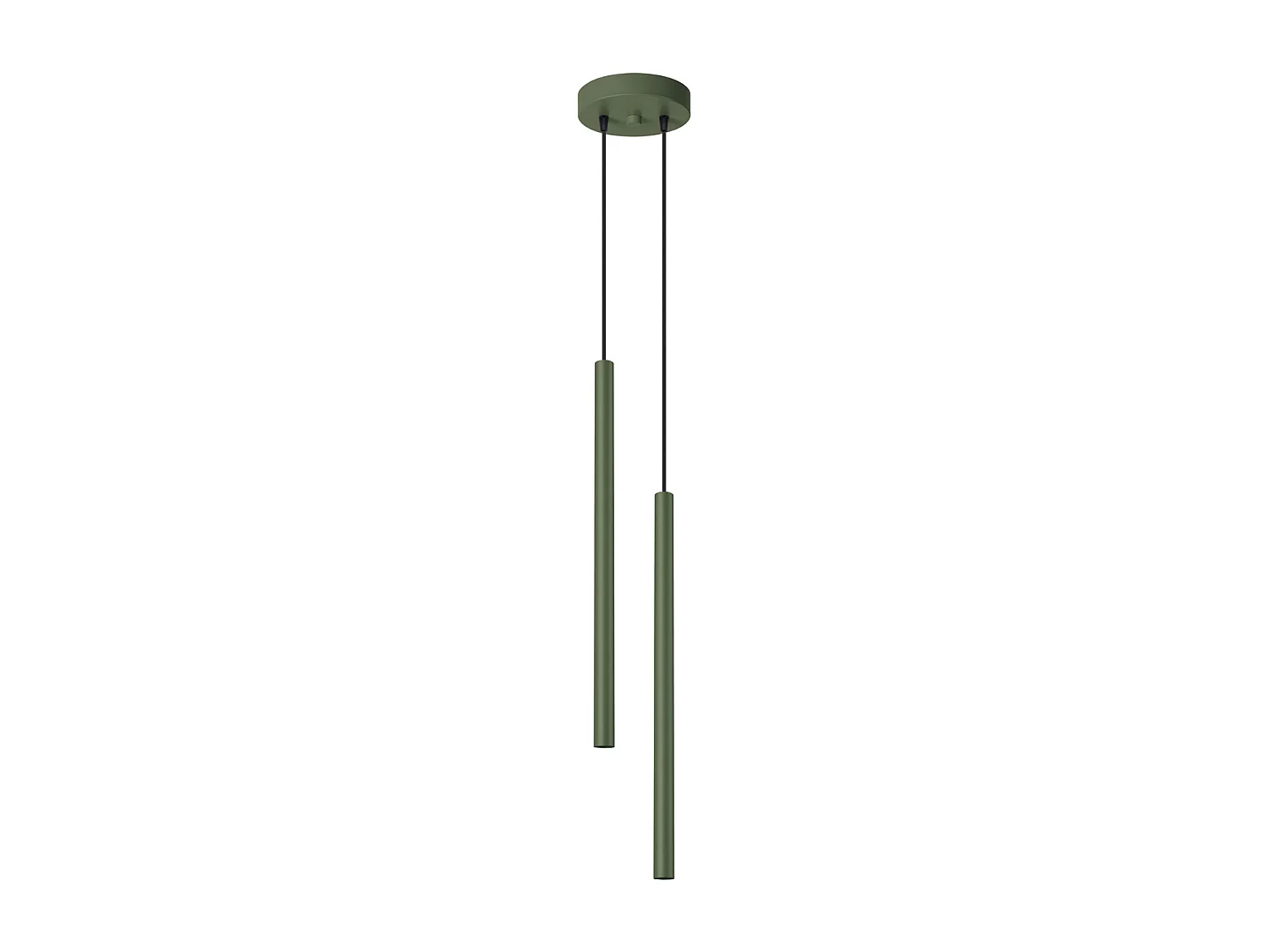 Lampe à suspension Brill moderne en acier - 2 sources lumineuses 3000K - L.15 x H.104 cm - vert olive