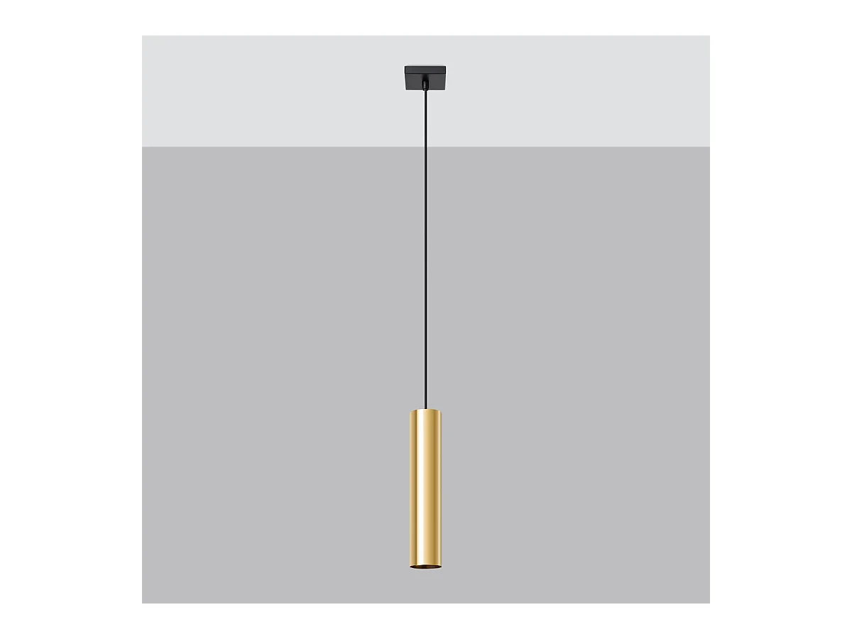 Lampy wiszące nowoczesny Toris, stal - 1 źródło światła 3000K - L.8 x H.100 cm - złoty połysk