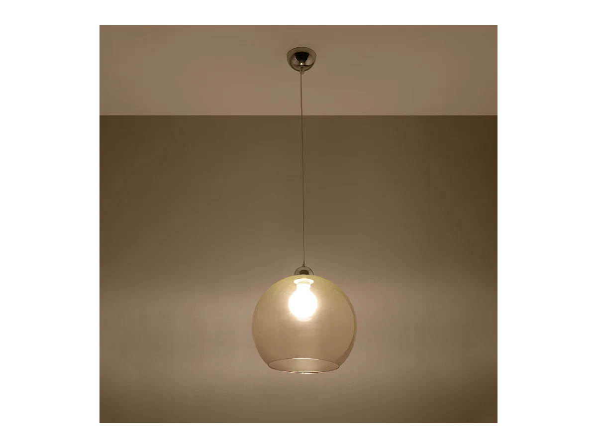 Lampade a sospensione Esfera minimalista di acciaio/vetro - 1 sorgenti luminose 4000K - L.30 x A.120 cm - Champagne