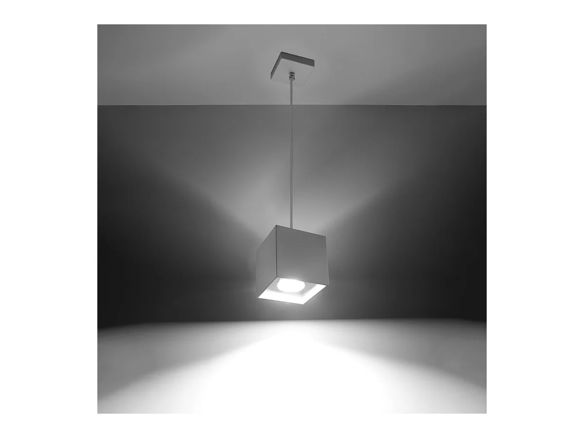 Lampade a sospensione Quadx moderno di alluminio - 1 sorgenti luminose 4000K - L.10 x A.110 cm - bianco