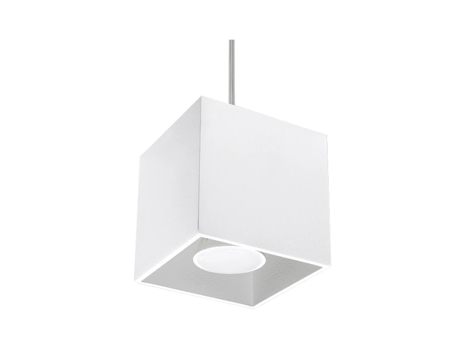 Lampade a sospensione Quadx moderno di alluminio - 1 sorgenti luminose 4000K - L.10 x A.110 cm - bianco