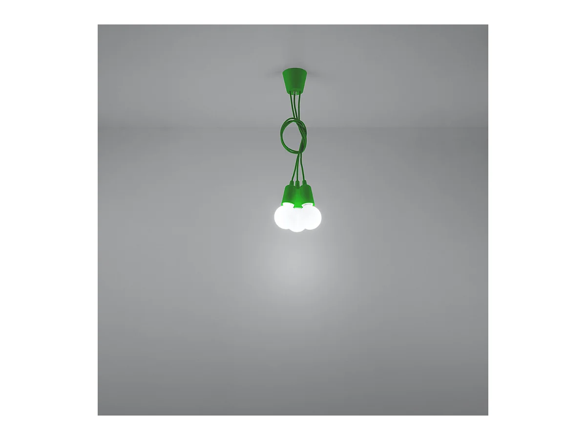 Hanglampen Astis modern van  - 3 lichtbronnen 4000K - L.15 x H.90 cm - groente