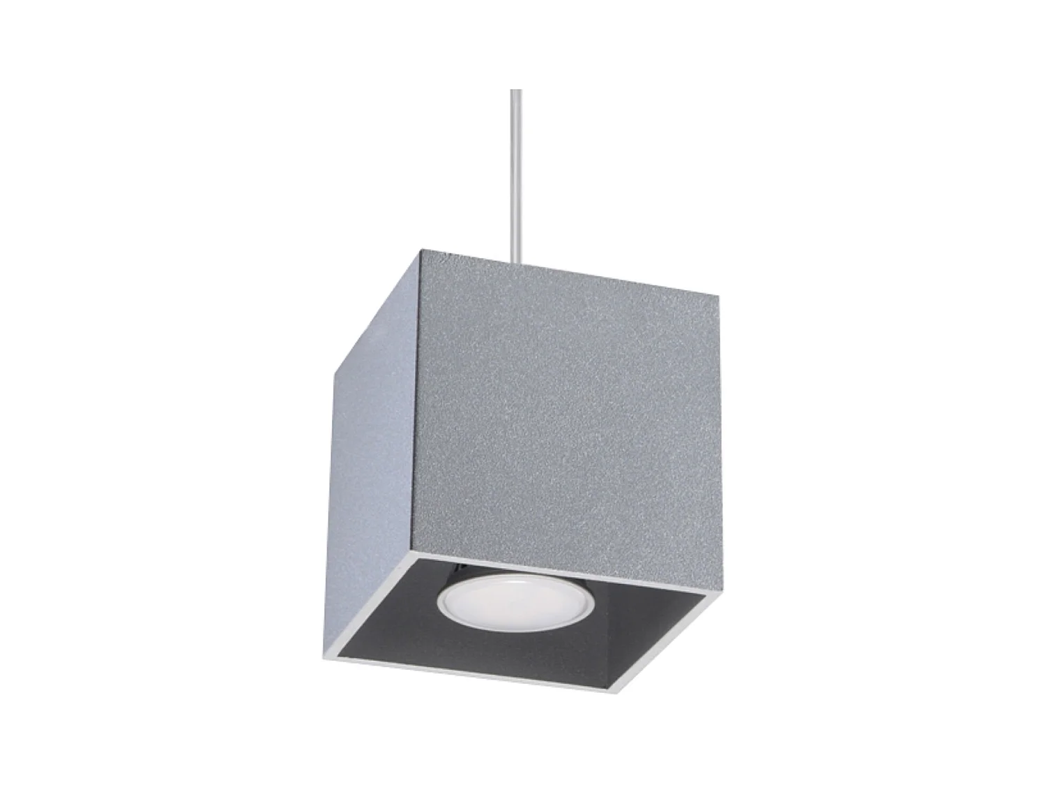 Lampes suspendues Quadx moderne en aluminium - 1 sources lumineuses 3000K - L.10 x H.110 cm - gris