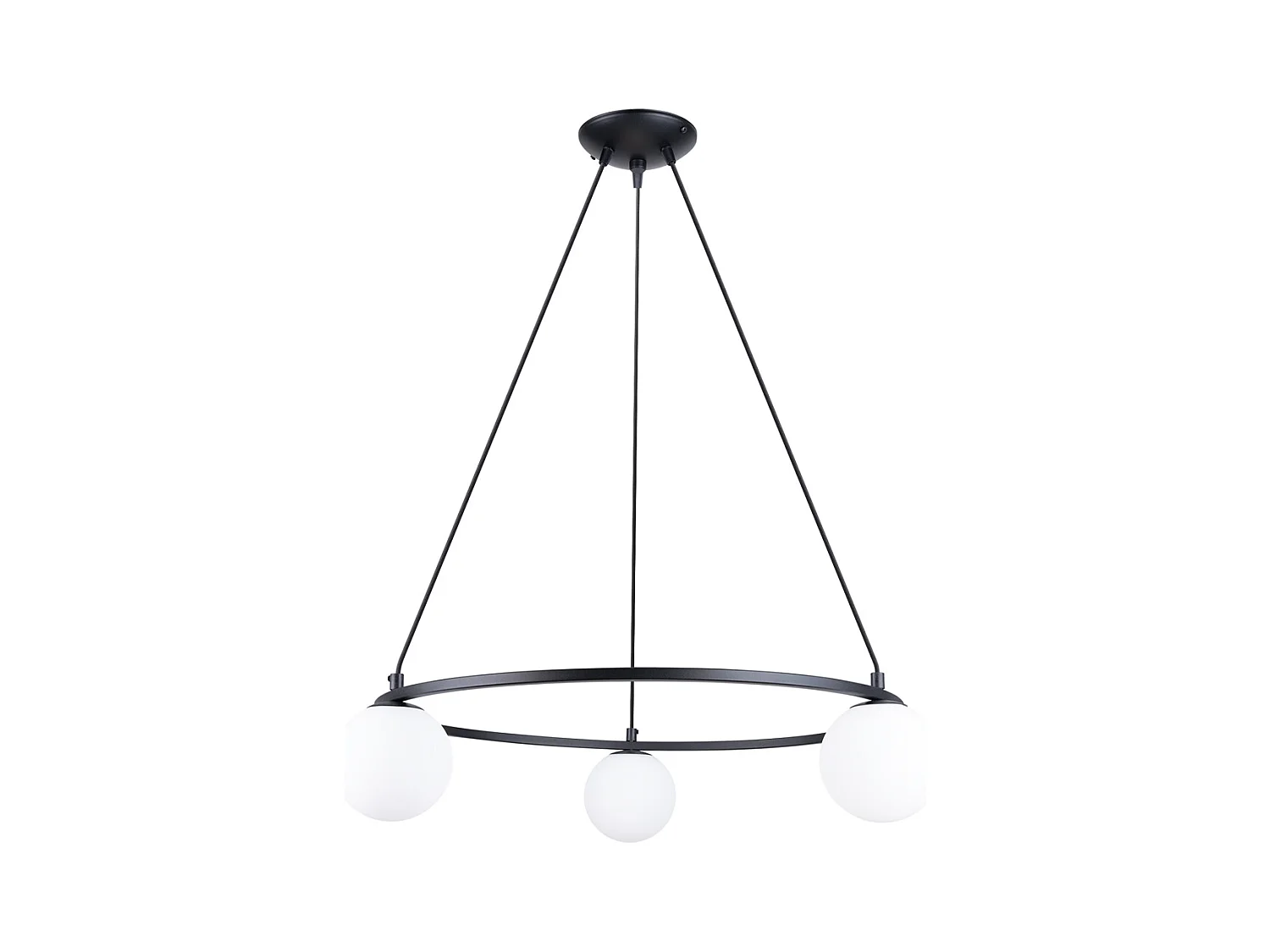 Lampadari Zynfi moderno di acciaio/vetro - 3 sorgenti luminose 3000K - L.65 x A.98 cm - nero