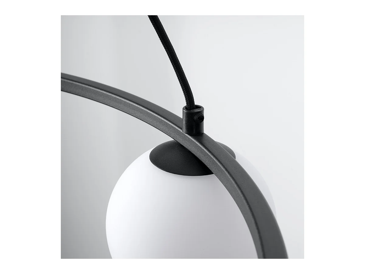 Lampadari Zynfi moderno di acciaio/vetro - 3 sorgenti luminose 3000K - L.65 x A.98 cm - nero