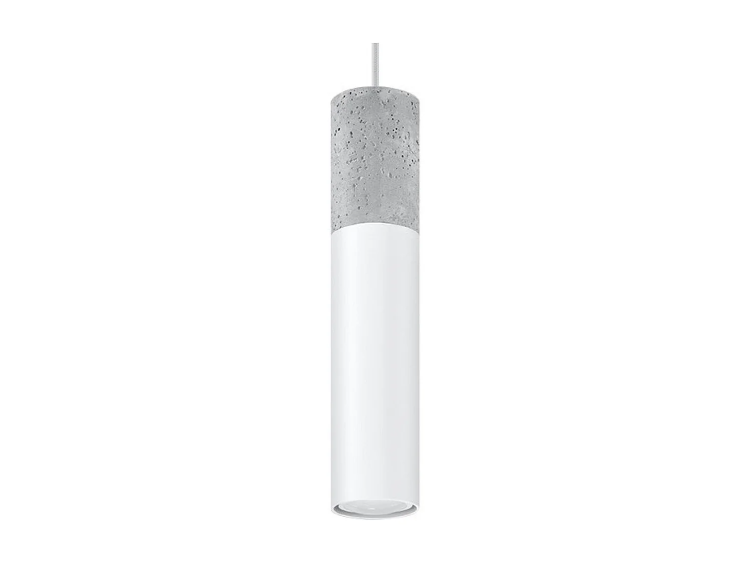 Lampes suspendues Lume moderne en acier/béton - 1 sources lumineuses 3000K - L.8 x H.105 cm - blanc/gris