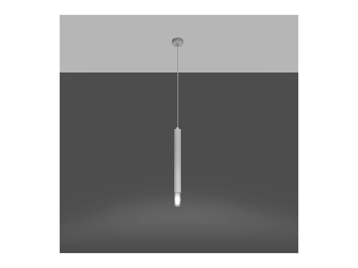 Lampy wiszące nowoczesny Eclim, stal/szkło - 1 źródło światła 4000K - L.8 x H.120 cm - biały