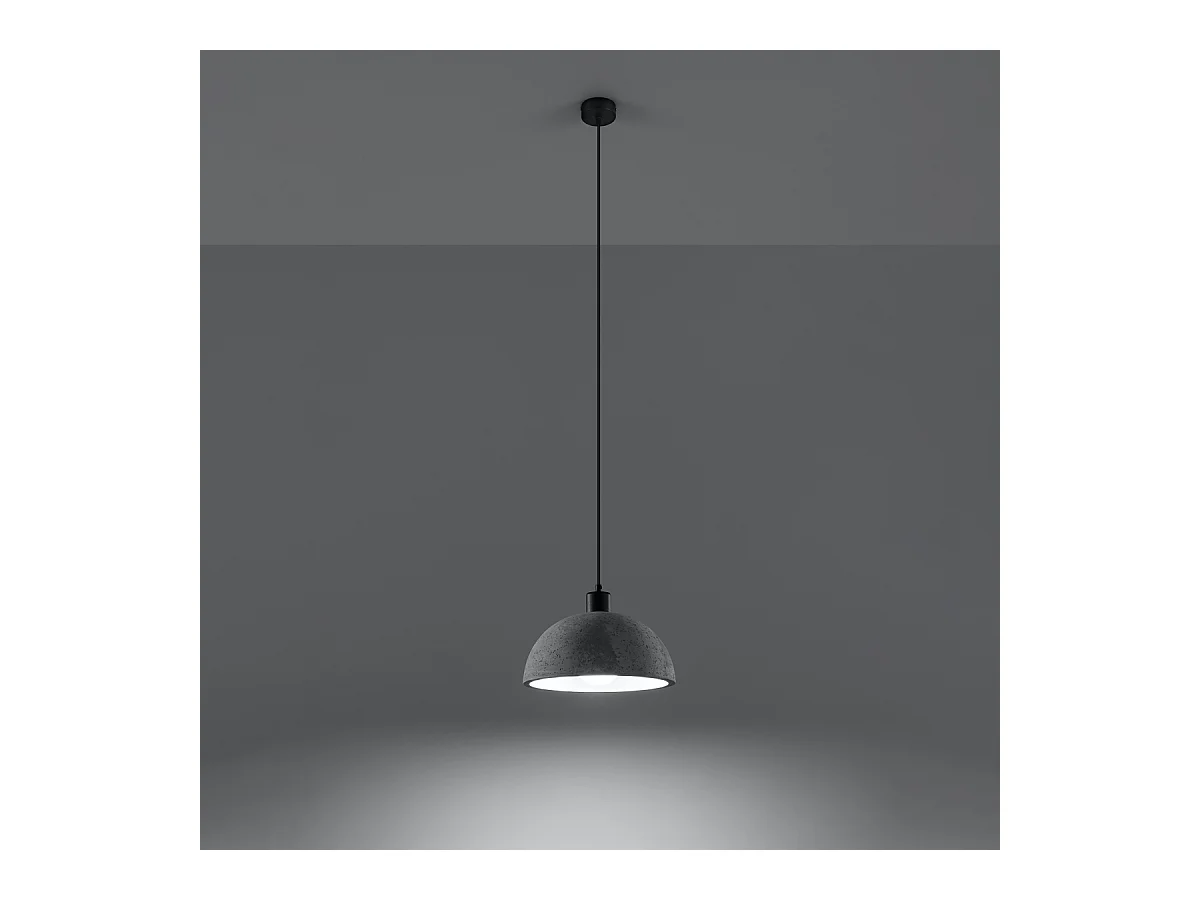 Lampy wiszące industrialny Tikolito, beton - 1 źródło światła 3000K - L.30 x H.120 cm - szary