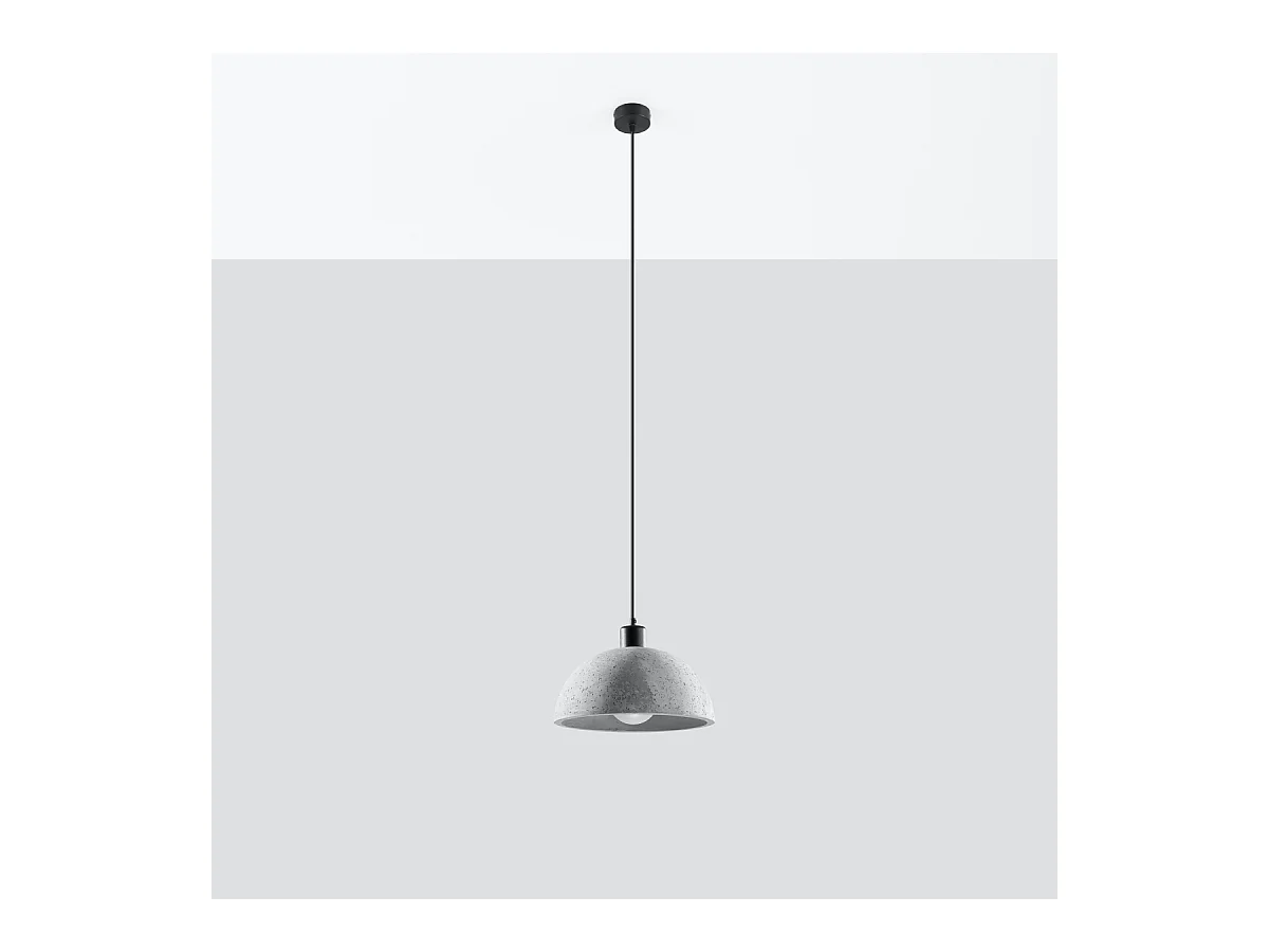 Lampy wiszące industrialny Tikolito, beton - 1 źródło światła 3000K - L.30 x H.120 cm - szary