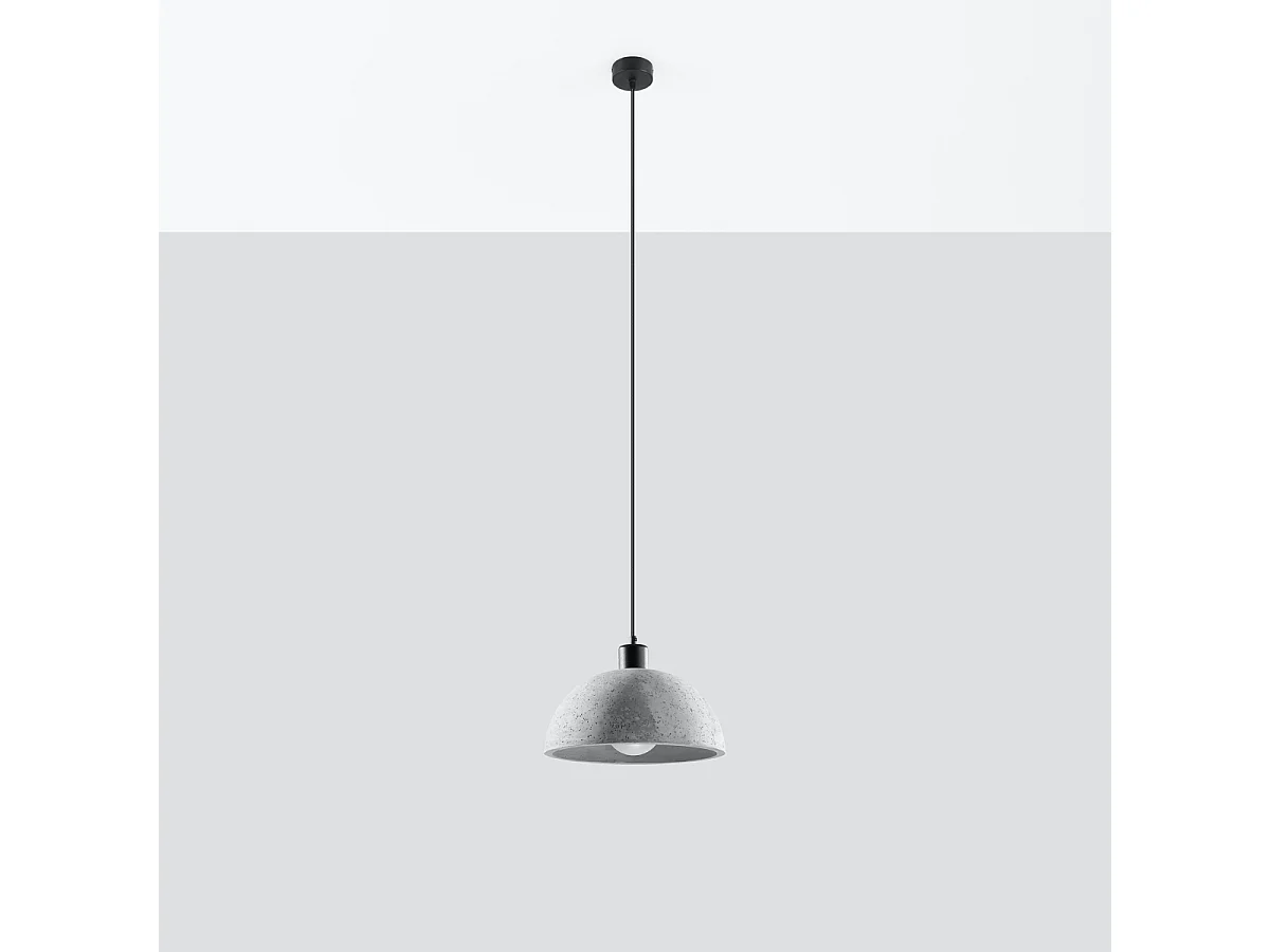 Lampes suspendues Tikolito industriel en béton - 1 sources lumineuses 3000K - L.30 x H.120 cm - gris