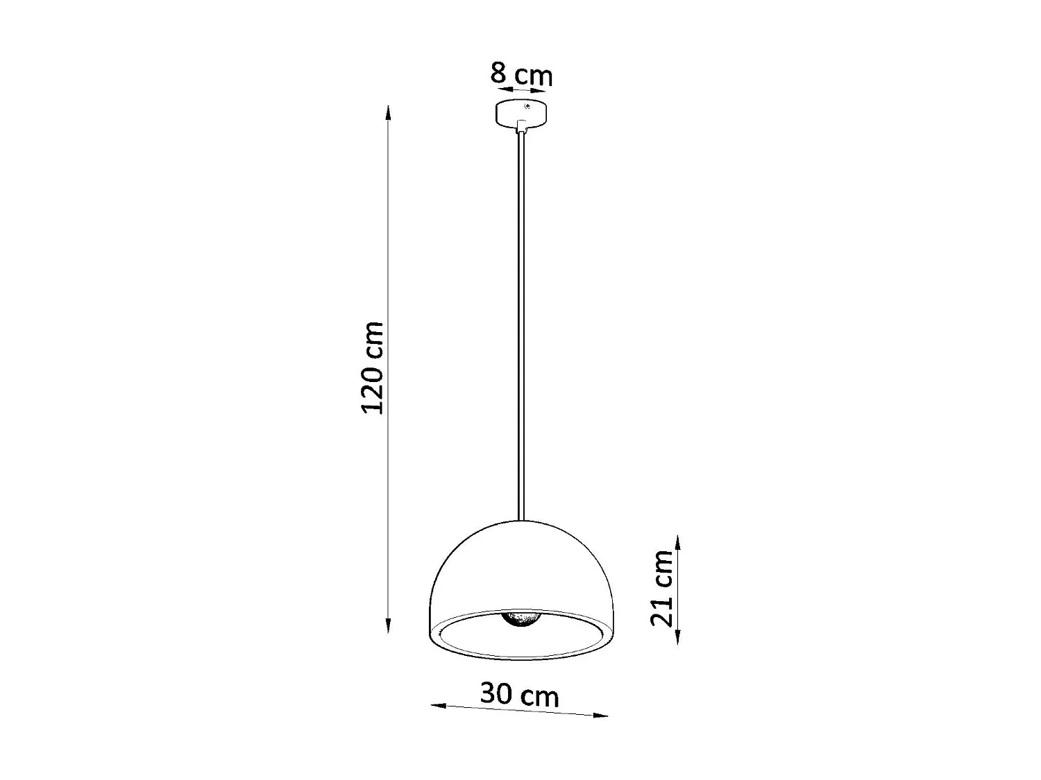 Lampes suspendues Tikolito industriel en béton - 1 sources lumineuses 3000K - L.30 x H.120 cm - gris