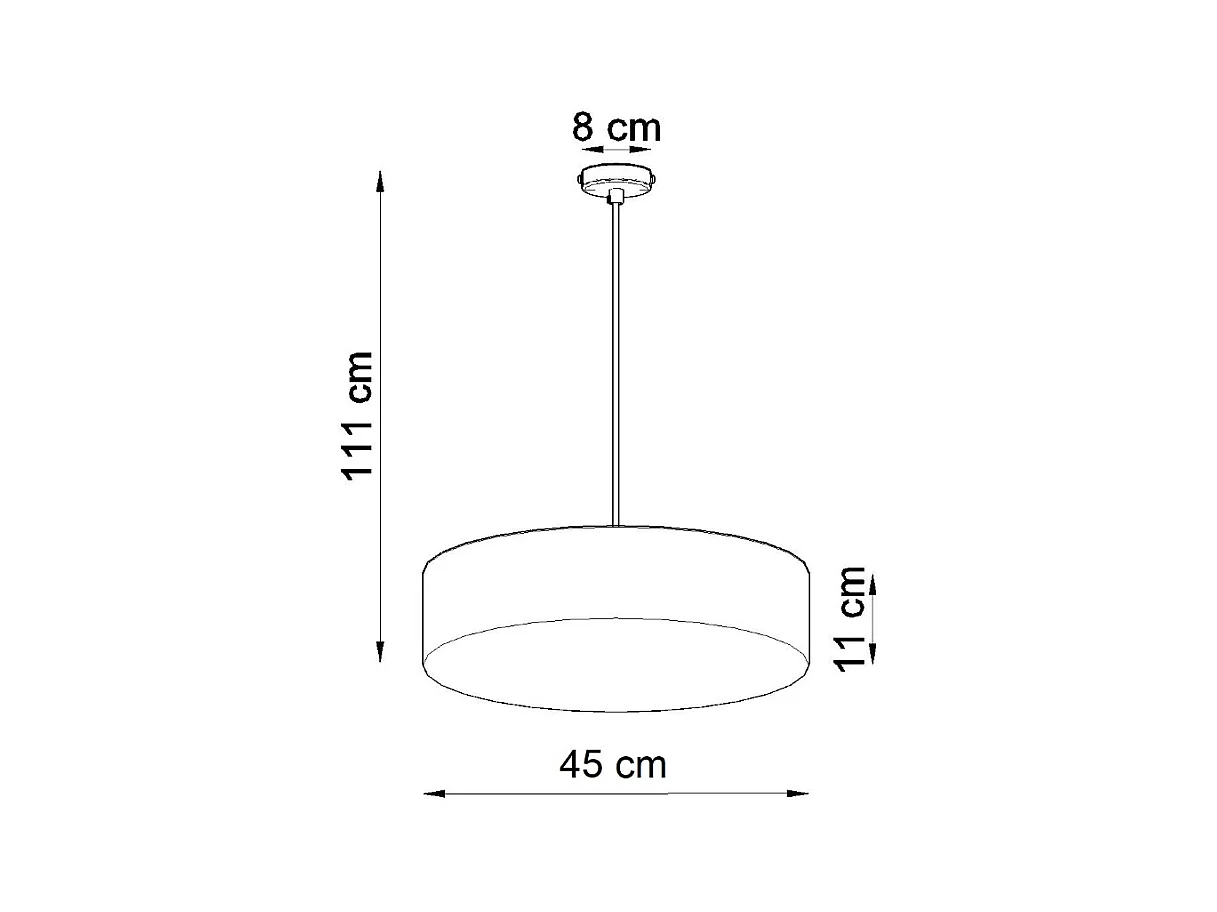 Lampes suspendues Cercle minimaliste en PVC - 3 sources lumineuses 4000K - L.45 x H.111 cm - gris