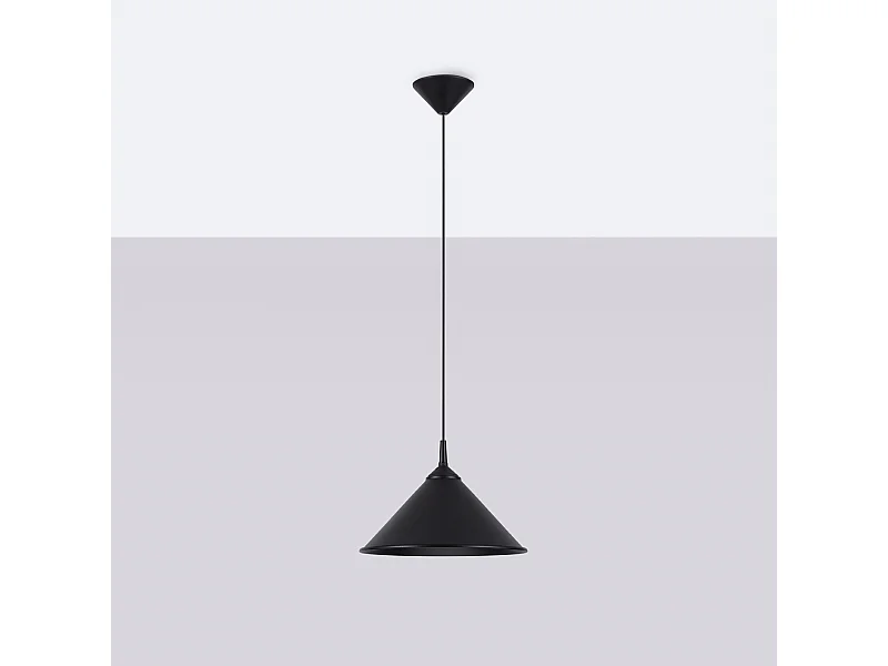 Lampes suspendues Paloa scandinave en acier - 1 sources lumineuses 4000K - L.30 x H.76 cm - noir