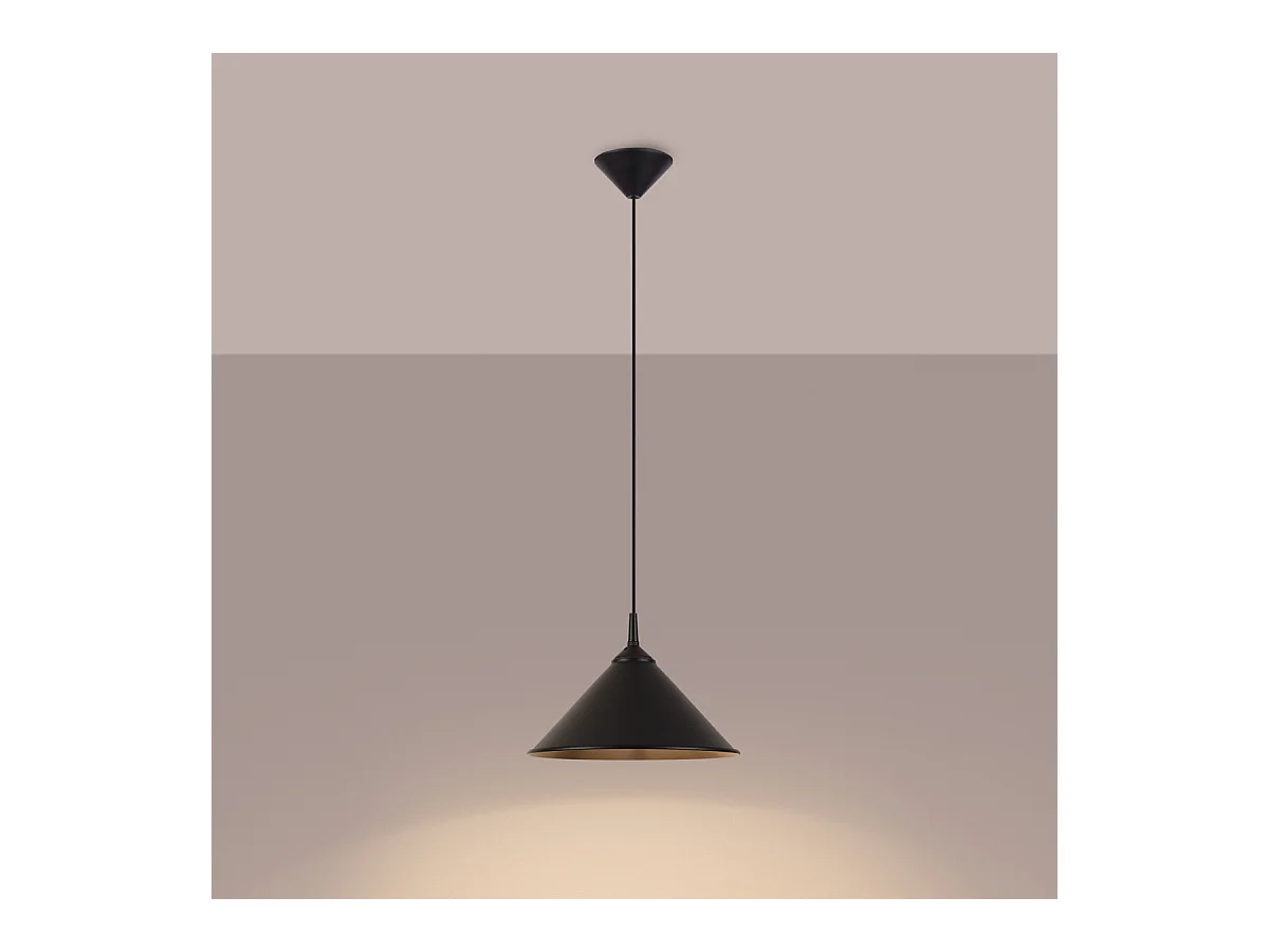 Lampes suspendues Paloa scandinave en acier - 1 sources lumineuses 4000K - L.30 x H.76 cm - noir