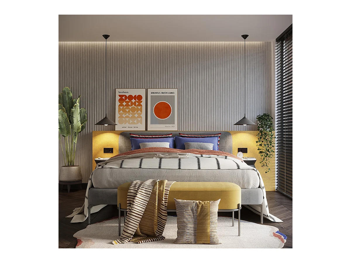 Lampes suspendues Paloa scandinave en acier - 1 sources lumineuses 4000K - L.30 x H.76 cm - noir