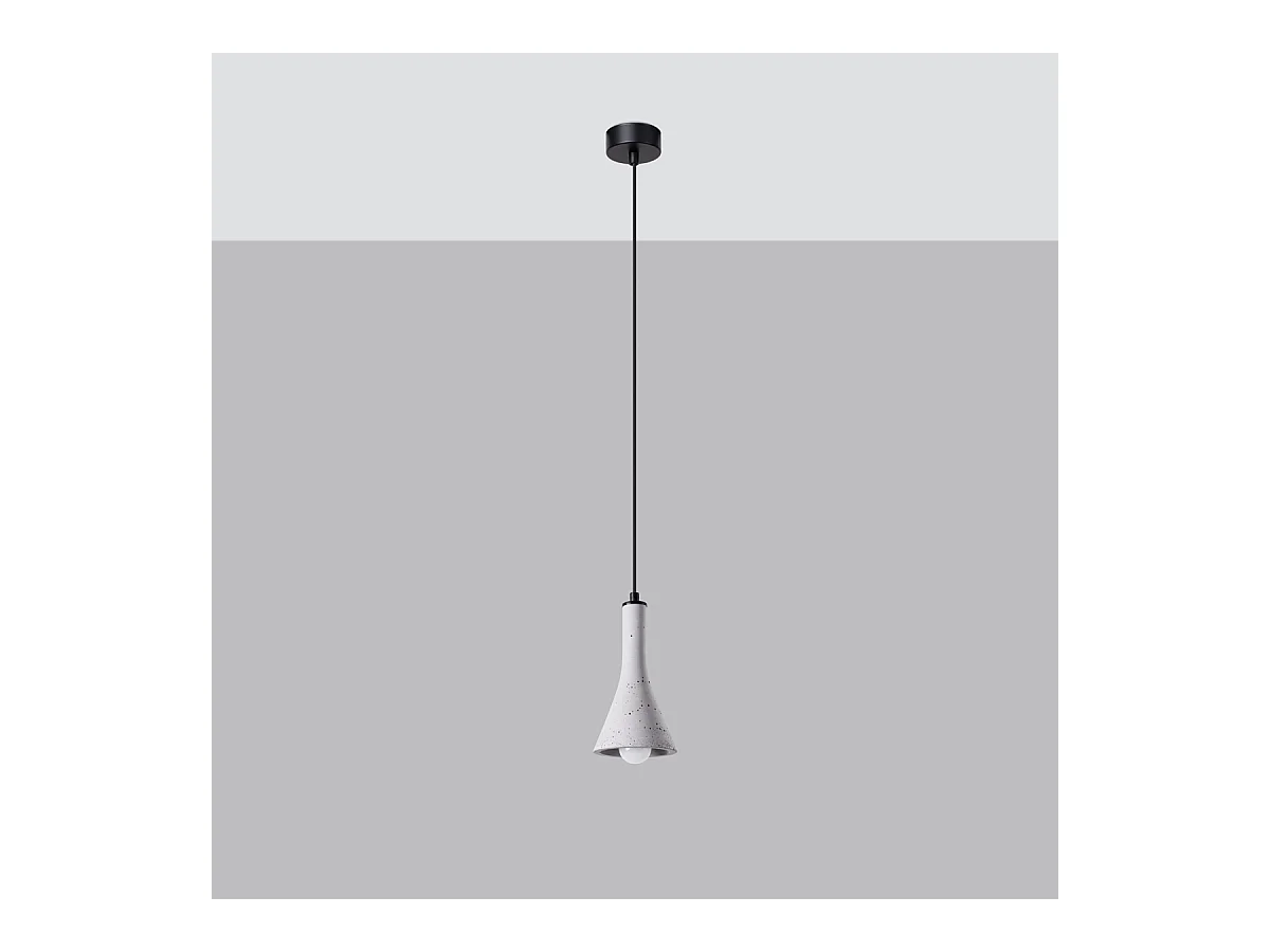 Lampes suspendues Lum moderne en béton - 1 sources lumineuses 3000K - L.12 x H.125 cm - gris
