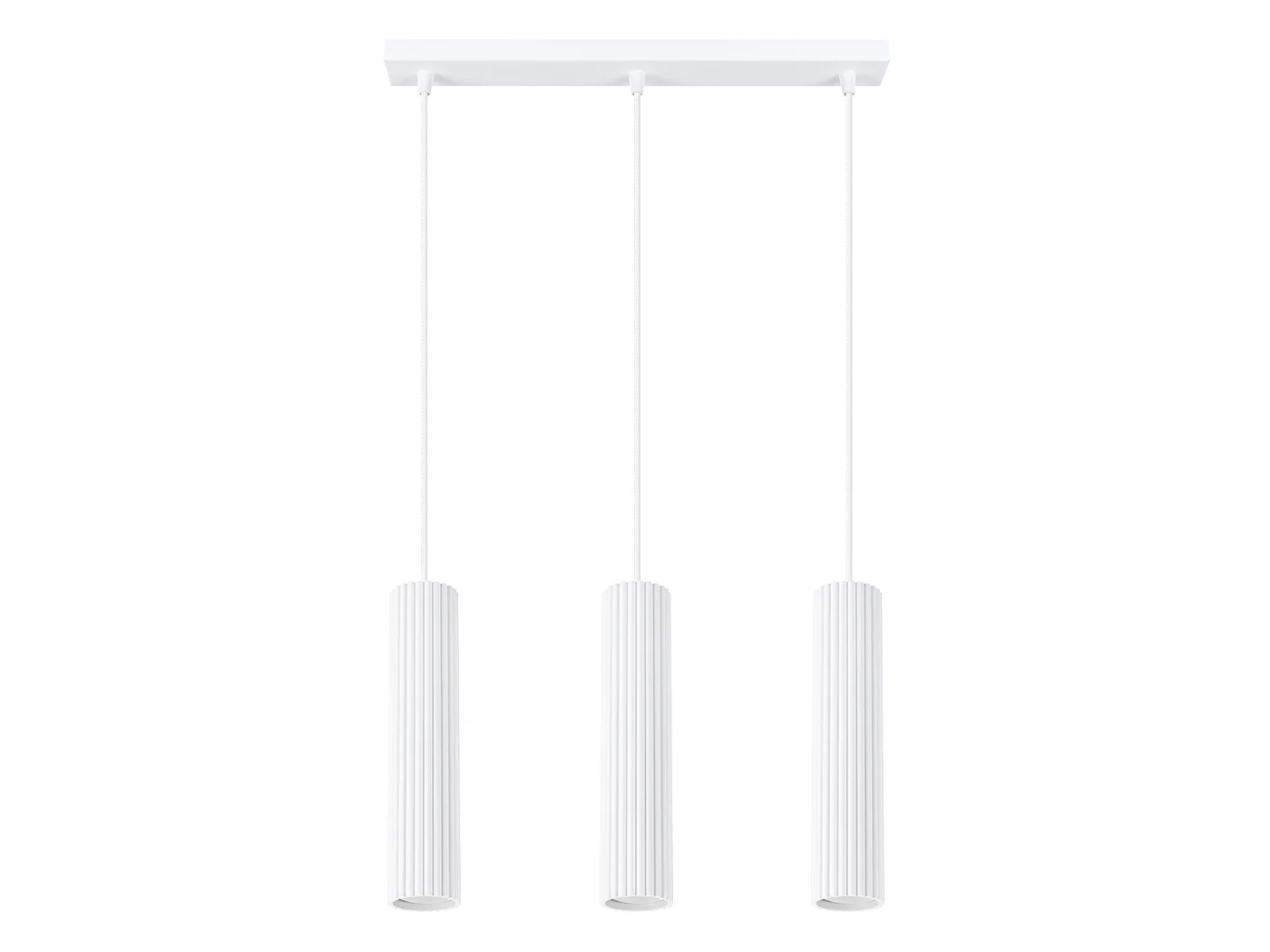 Lampa wisząca minimalistyczny Gloow, aluminium - 3 źródło światła 3000K - L.45 x H.98 cm - biały