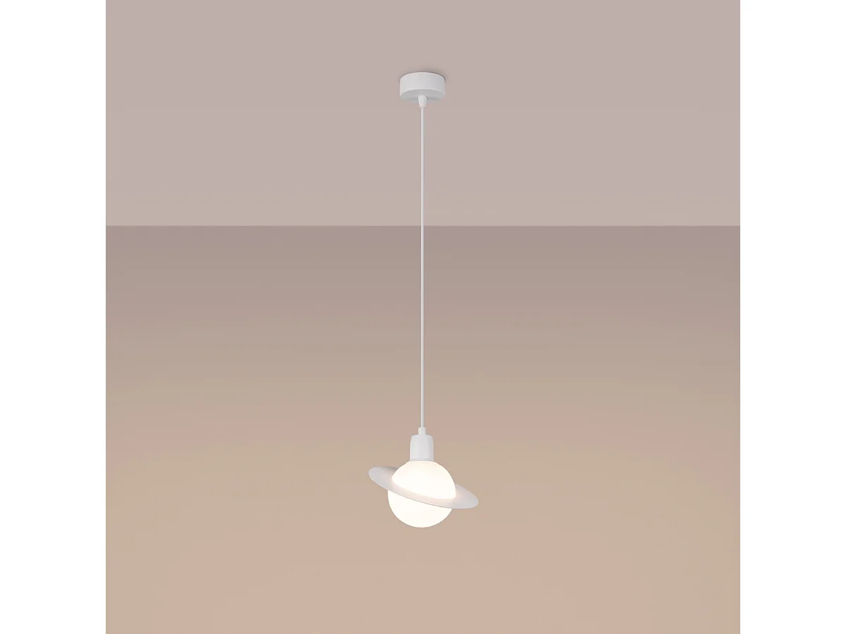 Pendelleuchten Gloxo modern aus  Stahl - 1 lichtquellen 3000K - L.20 x H. cm - Weiß