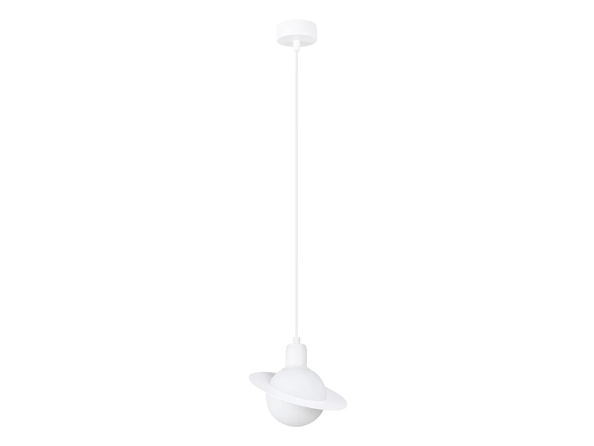 Luminárias pendentes Gloxo moderno, aço - 1 fontes de luz 3000K - L.20 x H.125 cm - branco