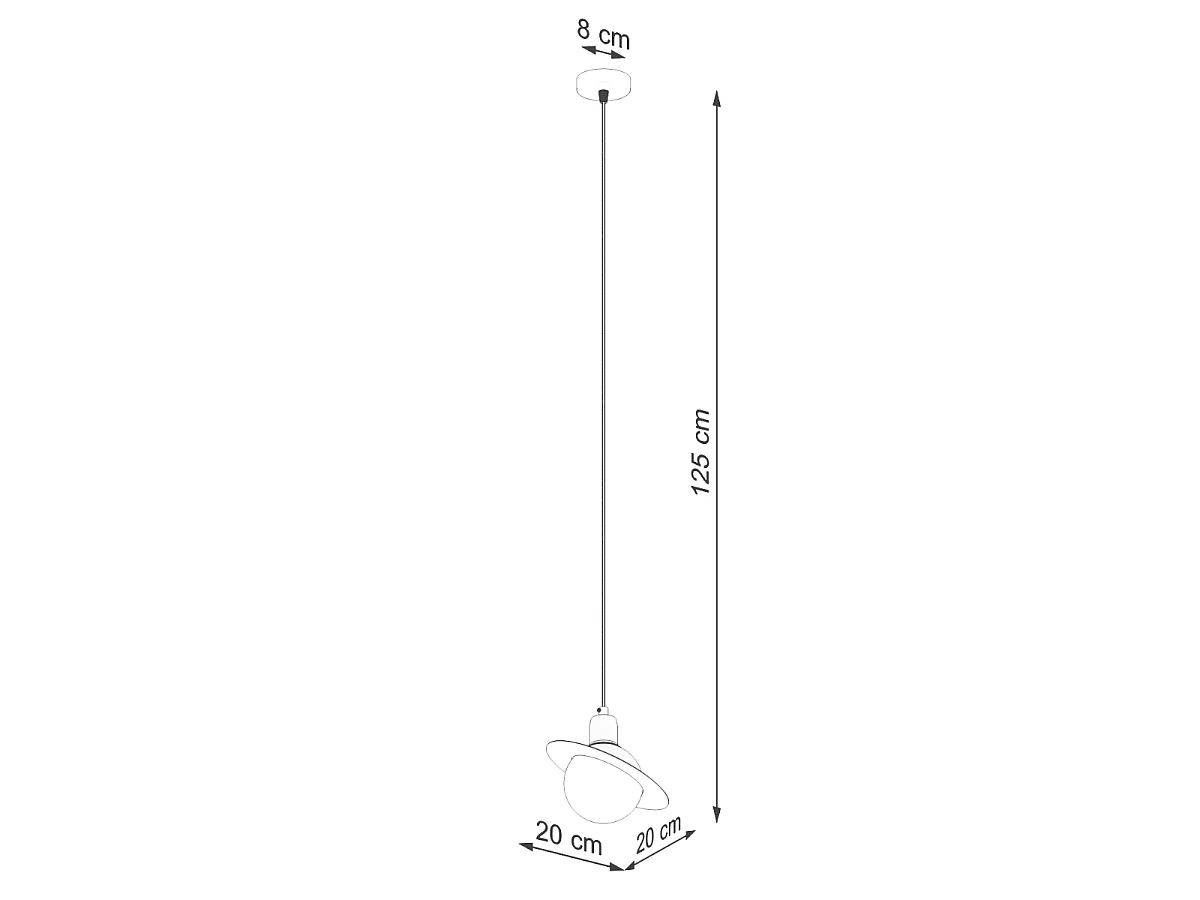 Luminárias pendentes Gloxo moderno, aço - 1 fontes de luz 3000K - L.20 x H.125 cm - branco