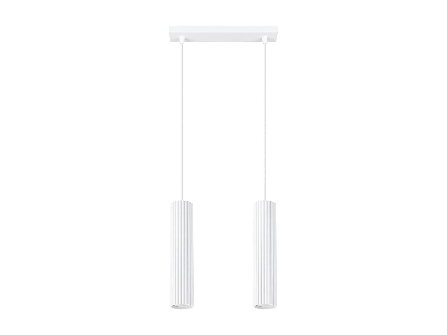 Hanglamp Gloow minimalistisch van  - 2 lichtbronnen 4000K - L.30 x H.90 cm - wit