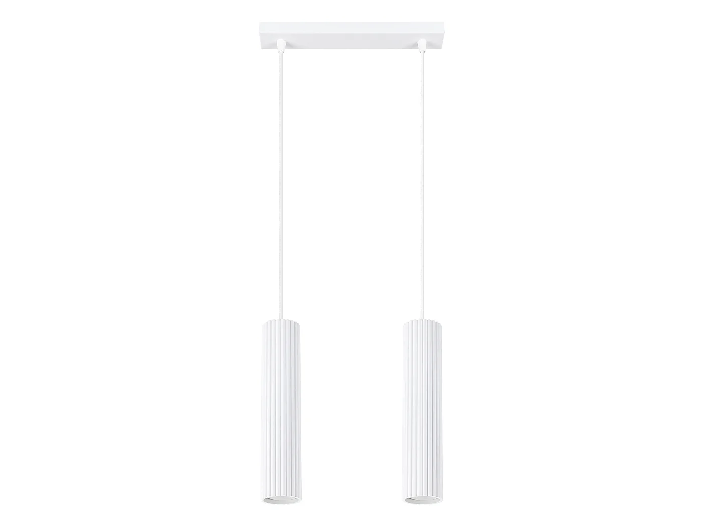 Lampa wisząca minimalistyczny Gloow, aluminium - 2 źródło światła 4000K - L.30 x H.90 cm - biały