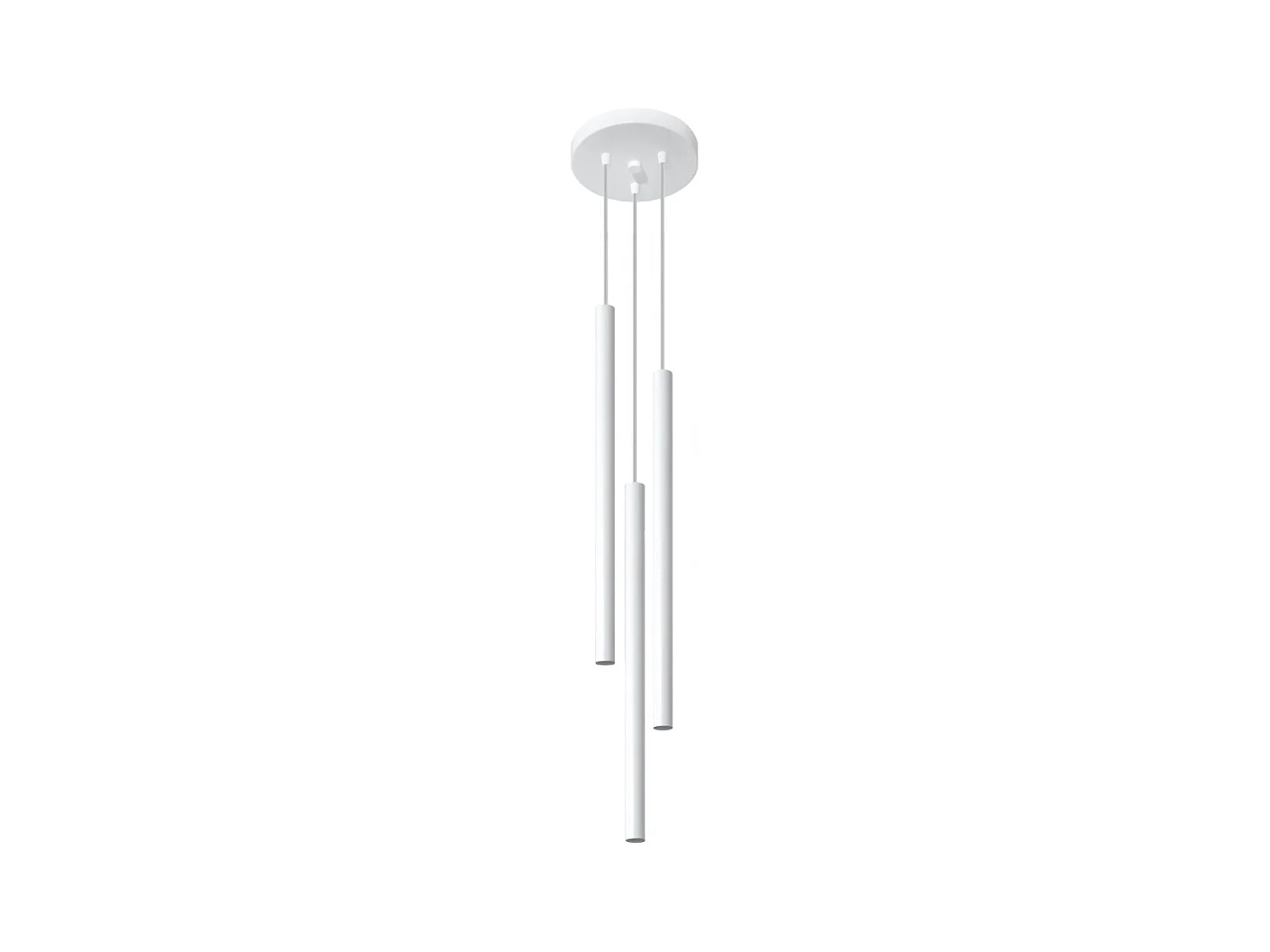 Lampade a sospensione Brill moderno di acciaio - 3 sorgenti luminose 3000K - L.20 x A.90 cm - bianco