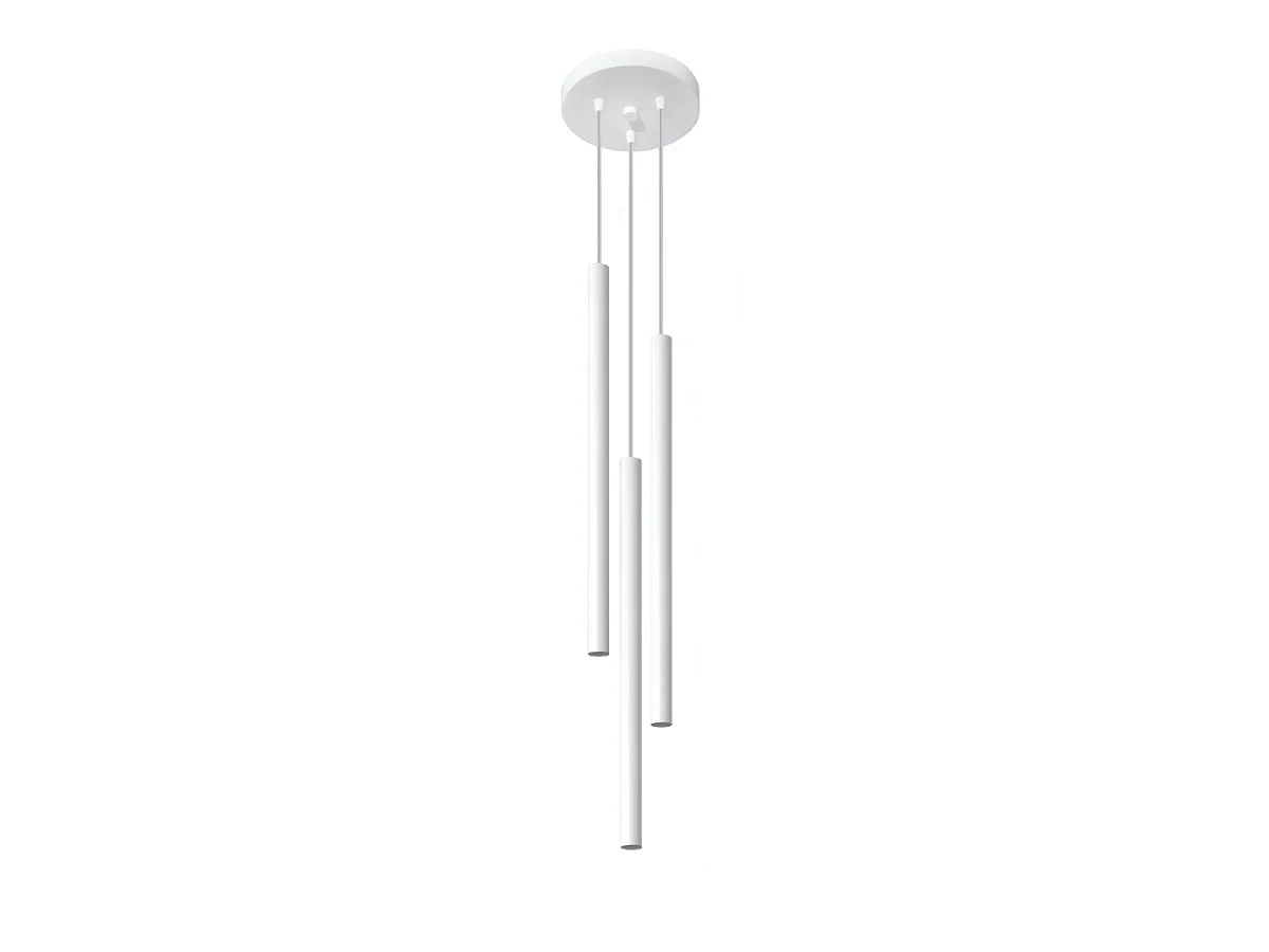 Lampes suspendues Brill moderne en acier - 3 sources lumineuses 3000K - L.20 x H.90 cm - blanc