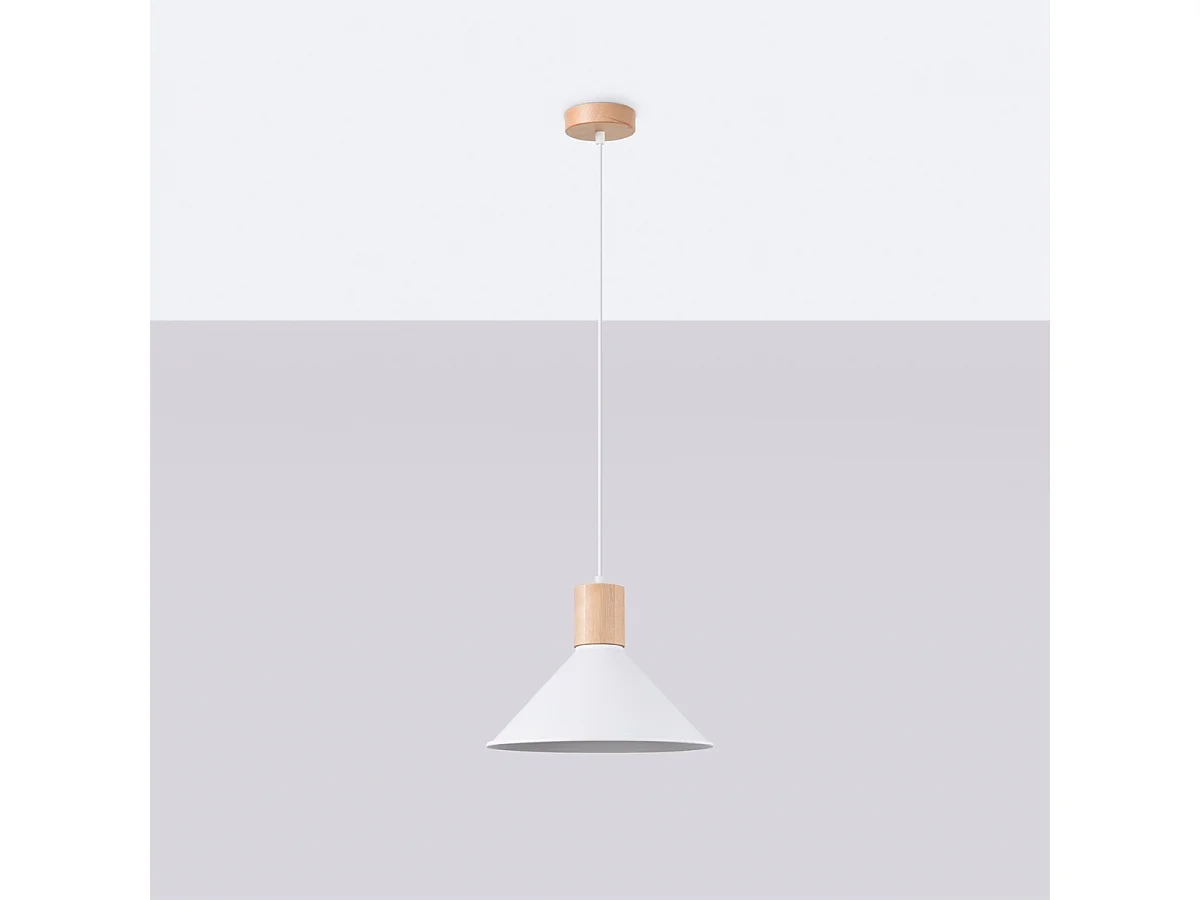Lampes suspendues Zorra scandinave en acier - 1 sources lumineuses 4000K - L.30 x H.120 cm - blanc