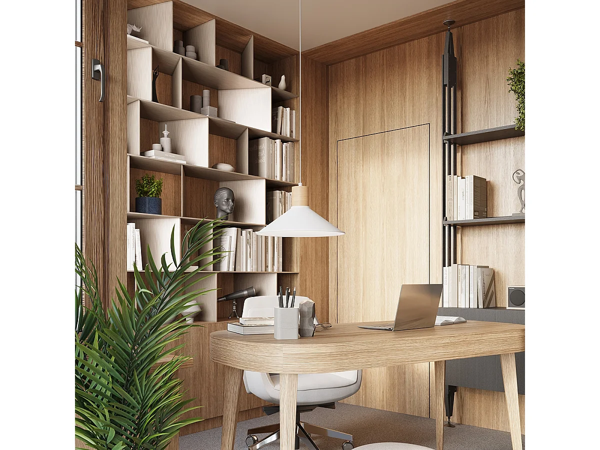 Lampes suspendues Zorra scandinave en acier - 1 sources lumineuses 4000K - L.30 x H.120 cm - blanc