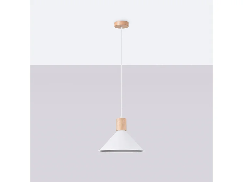 Hanglampen Zorra Scandinavisch van  - 1 lichtbronnen 4000K - L.30 x H.120 cm - wit