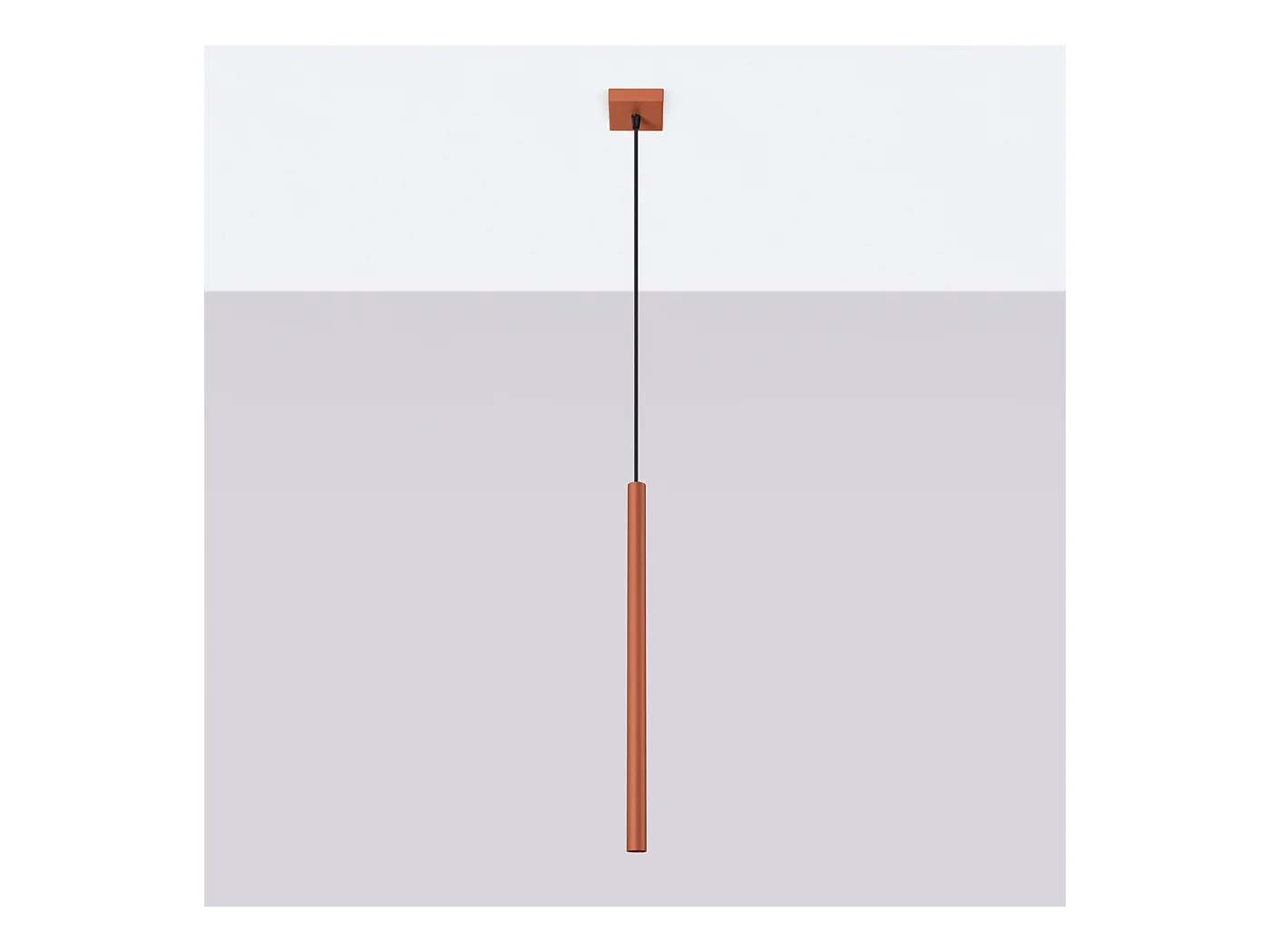 Lampada a sospensione Brill moderno di acciaio - 1 sorgenti luminose 3000K - L.8 x A.114 cm - ocra rossa