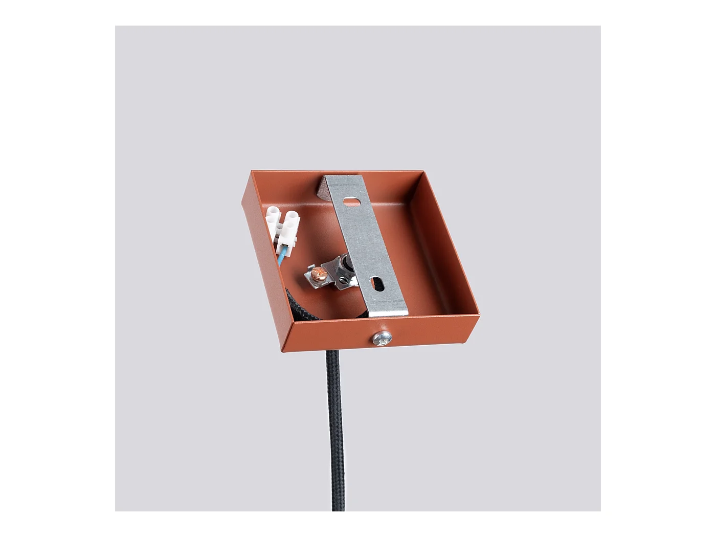 Lampada a sospensione Brill moderno di acciaio - 1 sorgenti luminose 3000K - L.8 x A.114 cm - ocra rossa