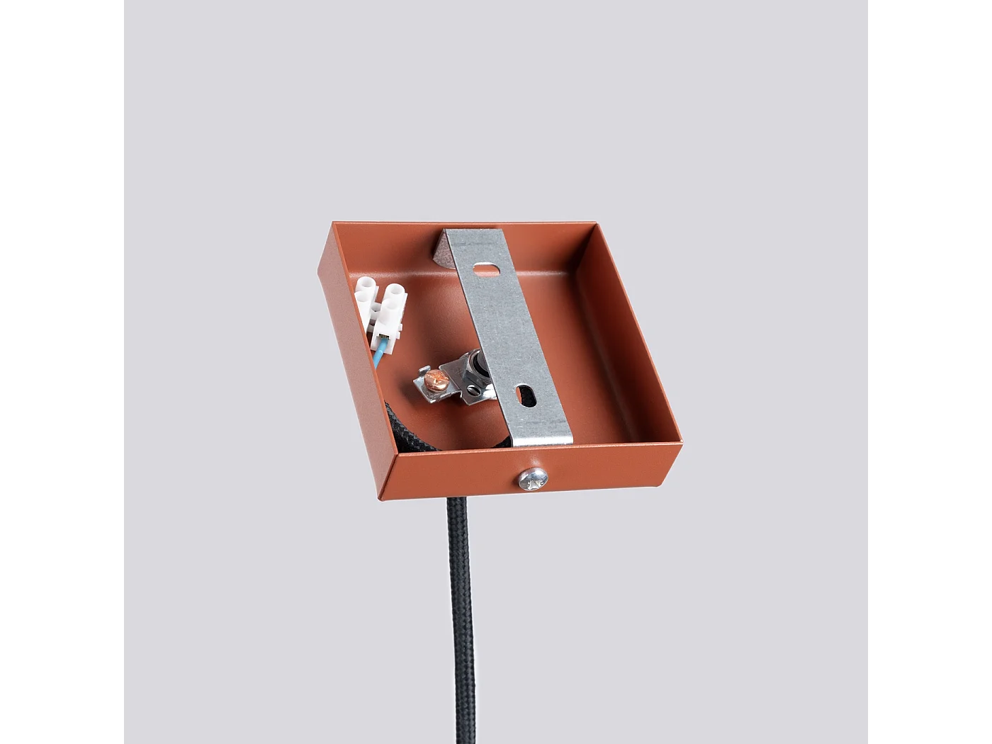 Lampe à suspension Brill moderne en acier - 1 sources lumineuses 3000K - L.8 x H.114 cm - ocre rouge