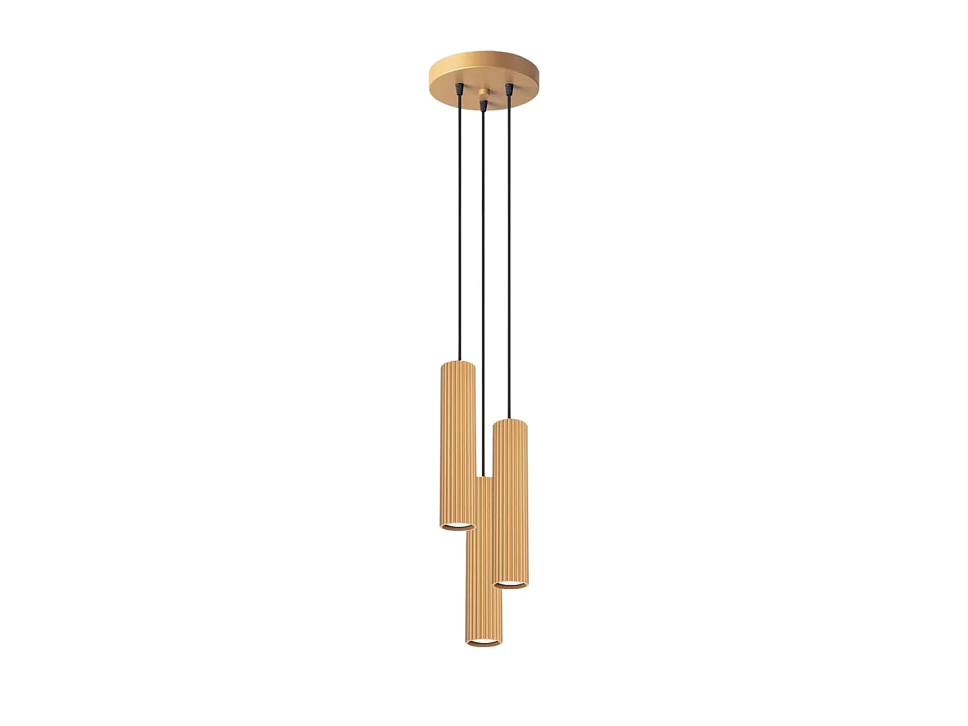 Lampa wisząca minimalistyczny Gloow, aluminium - 3 źródło światła 4000K - L.19.5 x H.108 cm - złoty