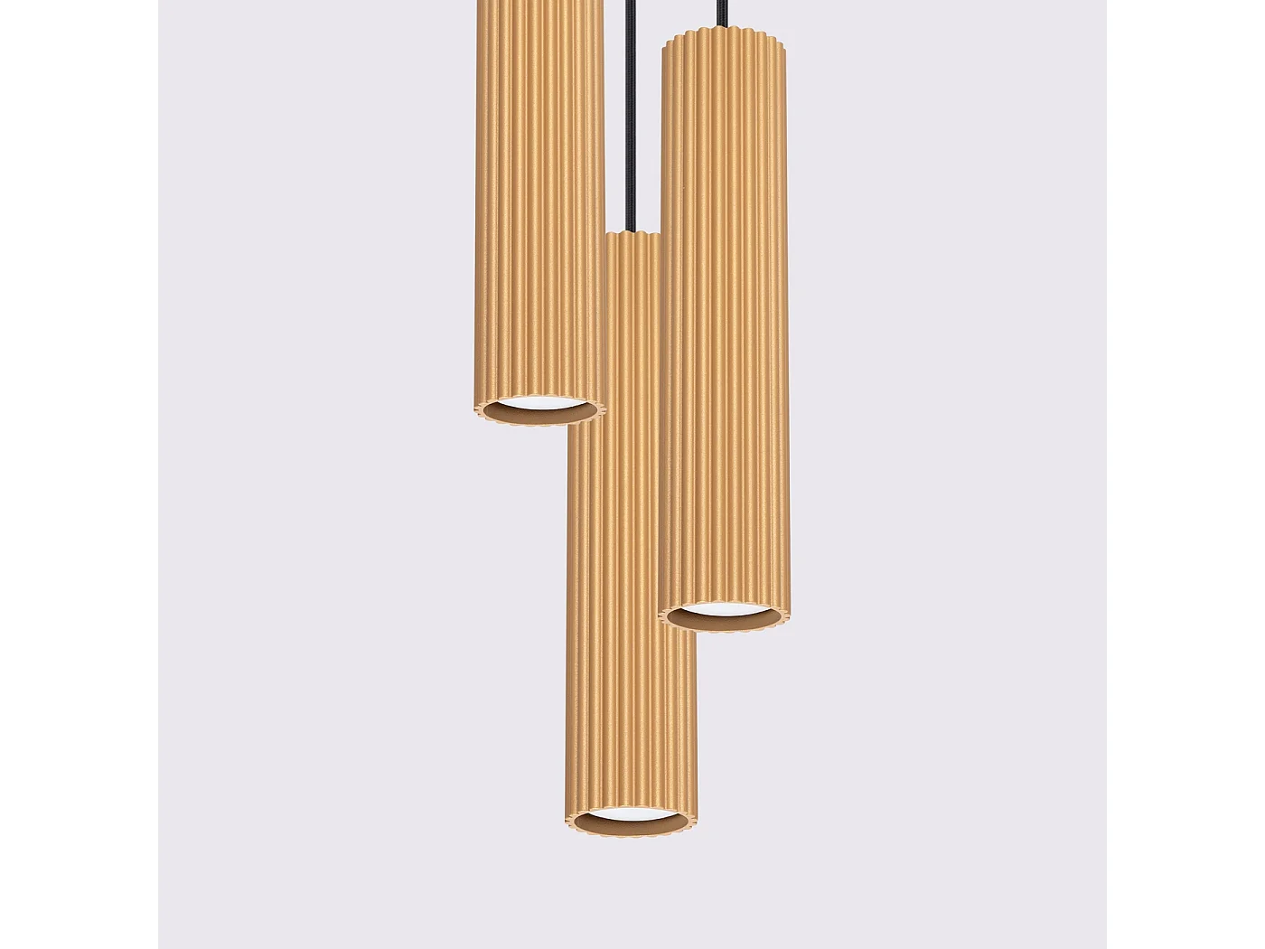 Lampa wisząca minimalistyczny Gloow, aluminium - 3 źródło światła 4000K - L.19.5 x H.108 cm - złoty