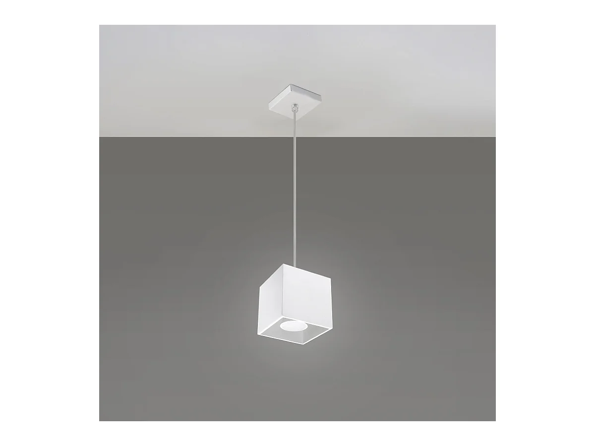 Lampes suspendues Quadx moderne en aluminium - 1 sources lumineuses 3000K - L.10 x H.110 cm - blanc
