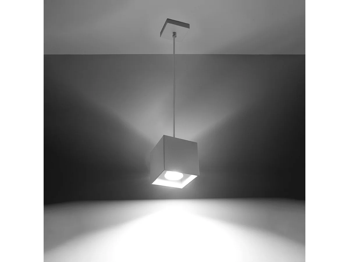 Lampes suspendues Quadx moderne en aluminium - 1 sources lumineuses 3000K - L.10 x H.110 cm - blanc
