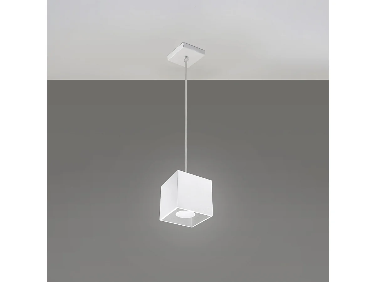 Lampade a sospensione Quadx moderno di alluminio - 1 sorgenti luminose 3000K - L.10 x A.110 cm - bianco