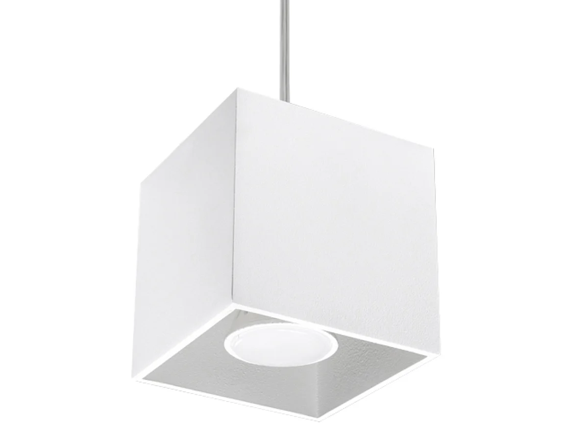Lampade a sospensione Quadx moderno di alluminio - 1 sorgenti luminose 3000K - L.10 x A.110 cm - bianco