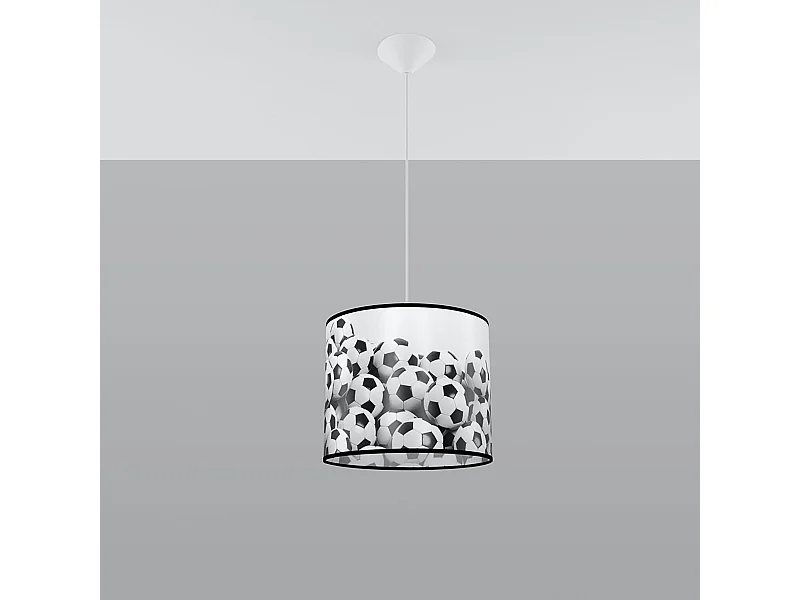 Lampes suspendues Calcio b moderne en PVC - 1 sources lumineuses 4000K - L.30 x H.82 cm - blanc noir