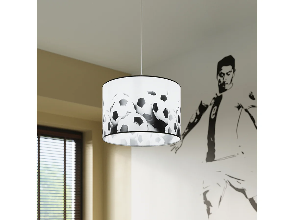 Lampes suspendues Calcio b moderne en PVC - 1 sources lumineuses 4000K - L.30 x H.82 cm - blanc noir