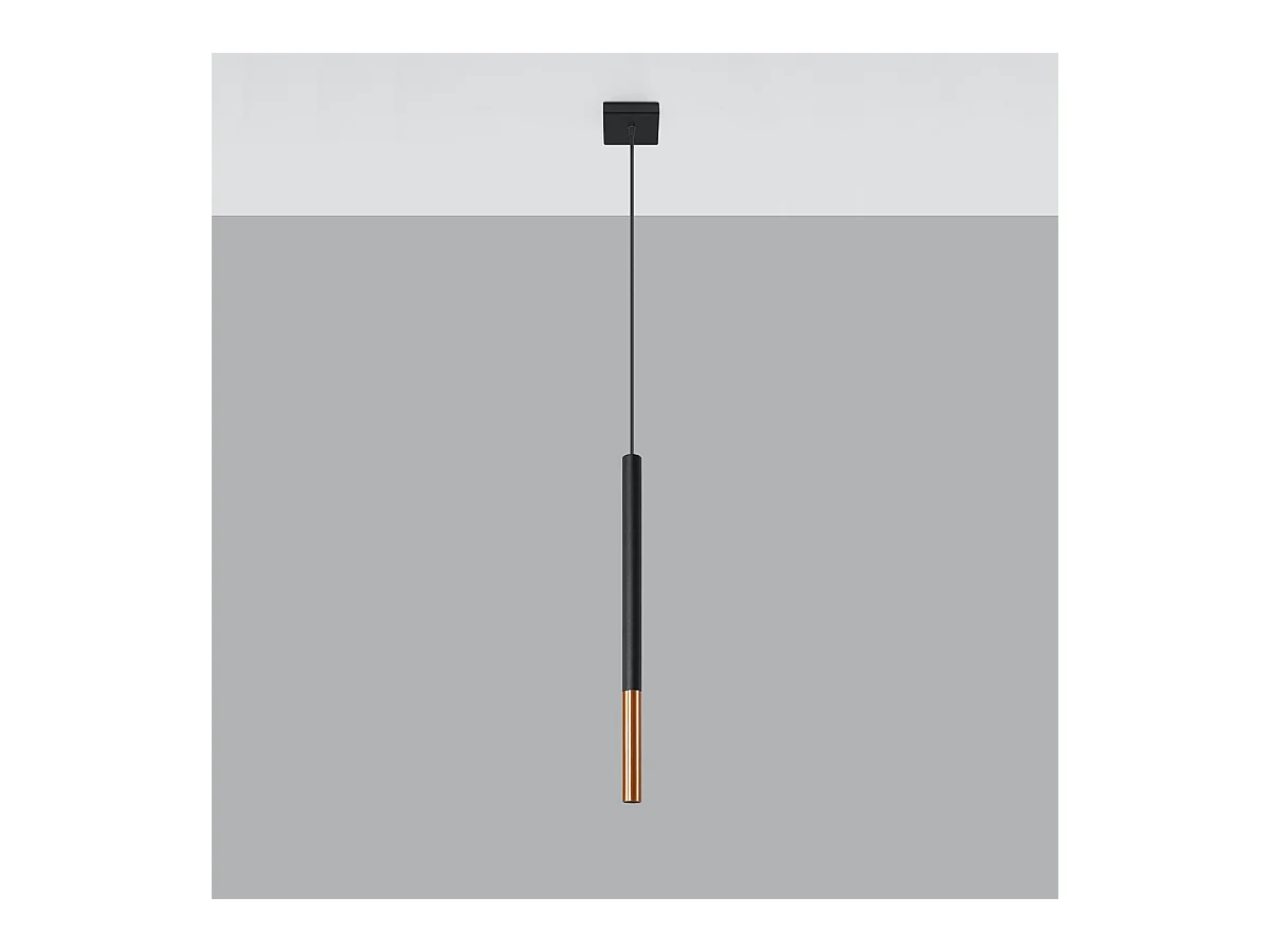 Lámparas colgantes Flar moderno de acero - 1 fuentes luminosas 3000K - L.8 x A.100 cm - negro/cobre