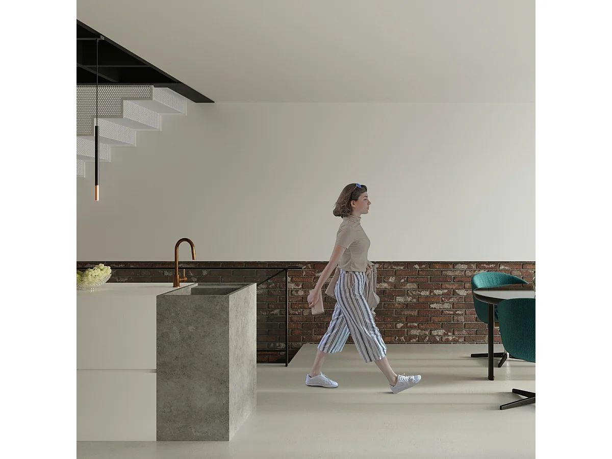 Lampes suspendues Flar moderne en acier - 1 sources lumineuses 3000K - L.8 x H.100 cm - noir/cuivre