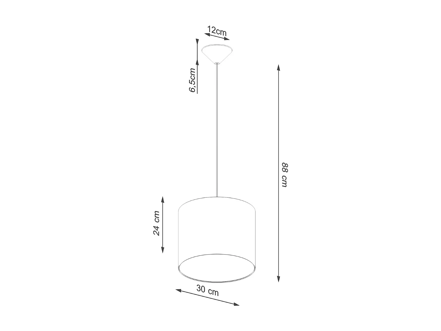 Lampes suspendues Gloxo minimaliste en tissu/PVC - 1 sources lumineuses 3000K - L.30 x H.88 cm - noir