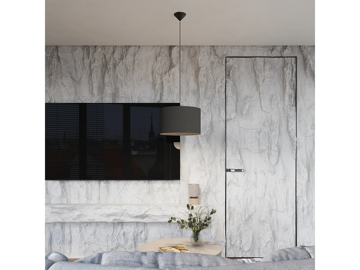 Lampes suspendues Gloxo minimaliste en tissu/PVC - 1 sources lumineuses 3000K - L.30 x H.88 cm - noir