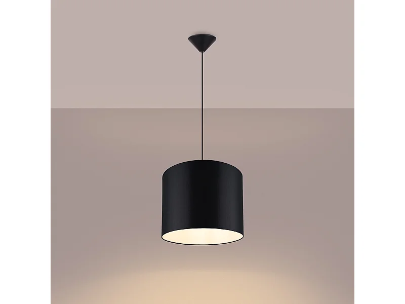 Lampes suspendues Gloxo minimaliste en tissu/PVC - 1 sources lumineuses 3000K - L.30 x H.88 cm - noir